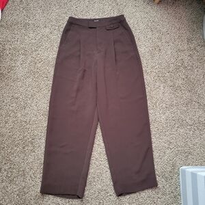 Madewell The Rosedale High Rise Straight Pant Crepe Pants Trousers Brown Size 4